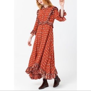 NWT Free People Calico Skies Midi Dress